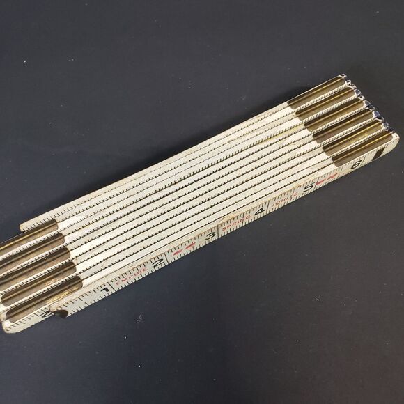 Vintage Empire Spring Joints Wooden Folding Measuring Ruler 71" Carpenter - Picture 9 of 10